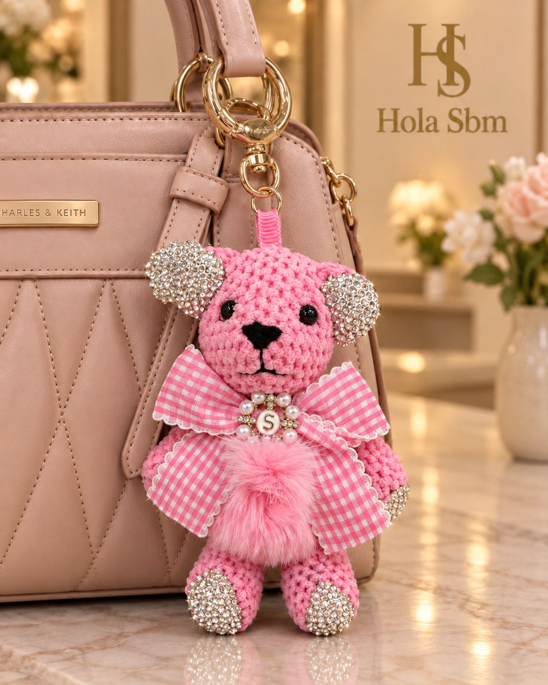 Portachiavi Teddy Éclat rosa